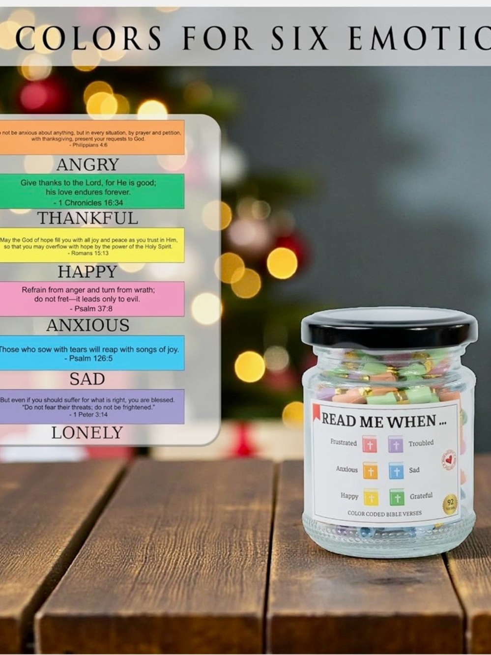 Bible Verse Jar - 92 Hand-Rolled Bible Scrolls for Daily Encouragement - Picture 3 of 4